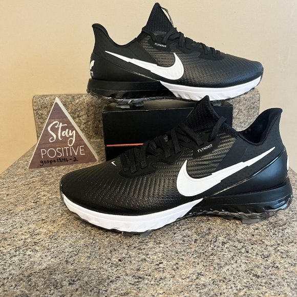 Nike Air Zoom Infinity Tour Flyknit Golf Shoes Black CZ8301-077 Size 9 Wide‎